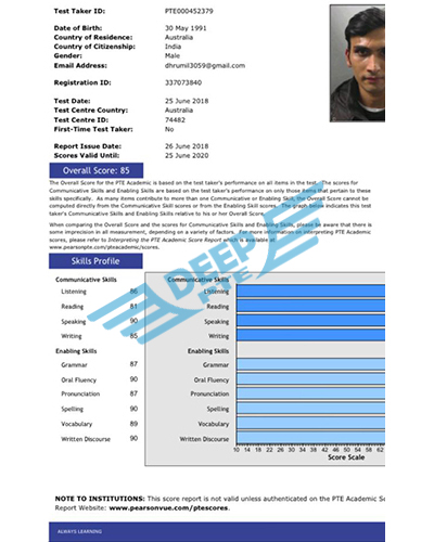 Student Result of Deep PTE